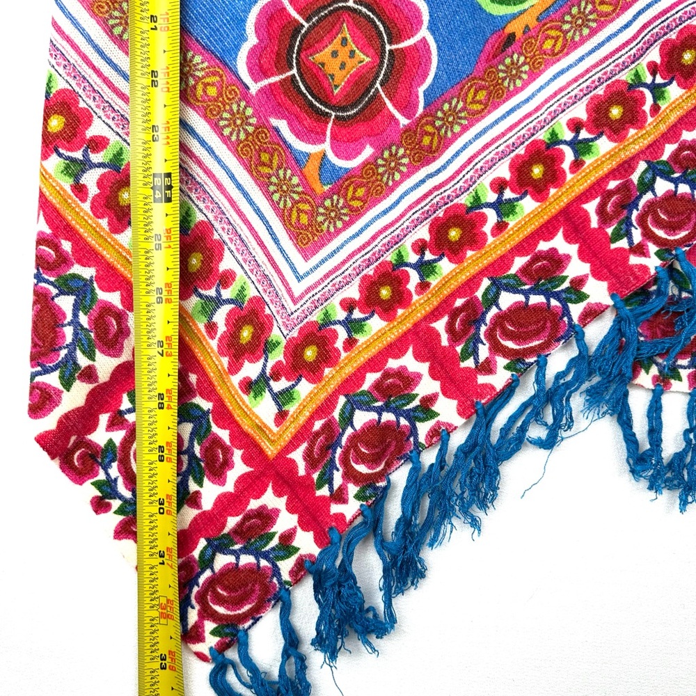 SoHo Chick Open Front Floral Cardigan Fringe Boho - Picture 8 of 8